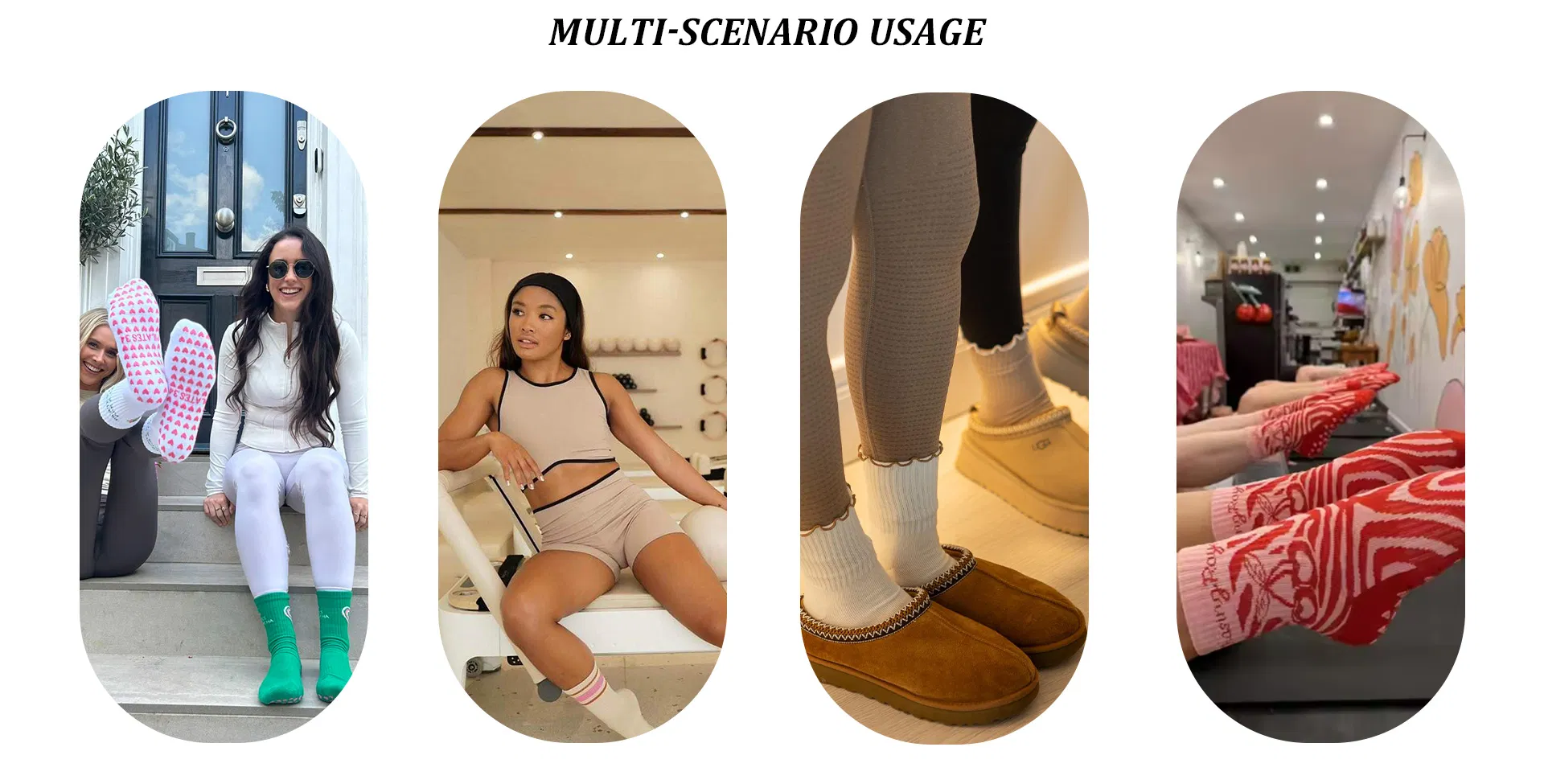 Meias de Yoga e Pilates de Algodão Antiderrapantes com Logo Personalizado da OEM