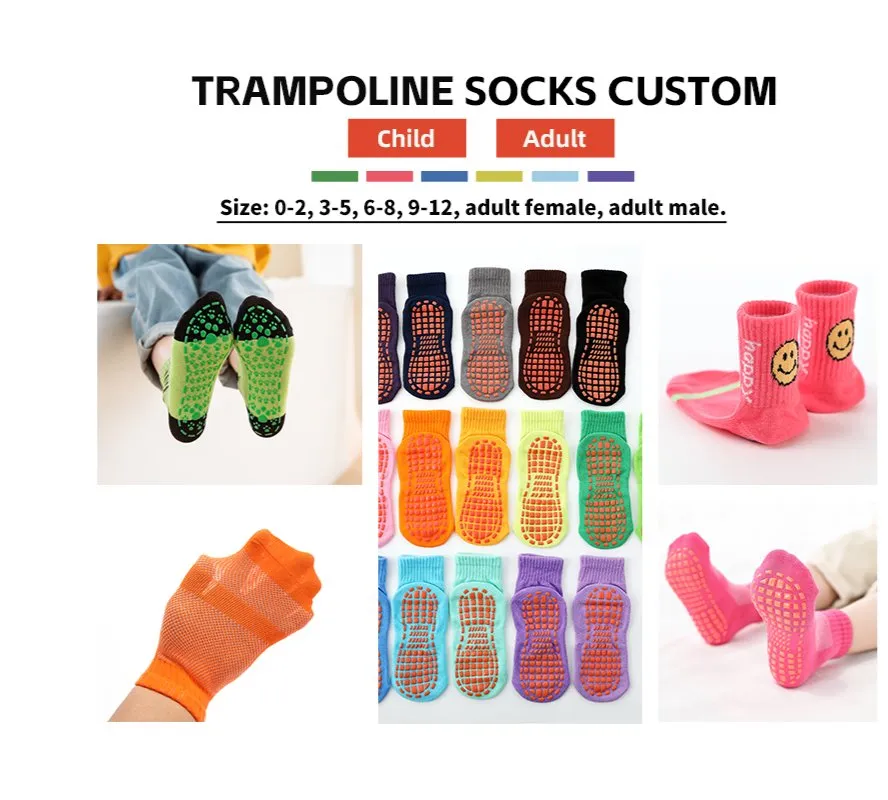 Meias de Trampolim Personalizáveis para o Verão, Respirável e Antiderrapante para Pais e Crianças
