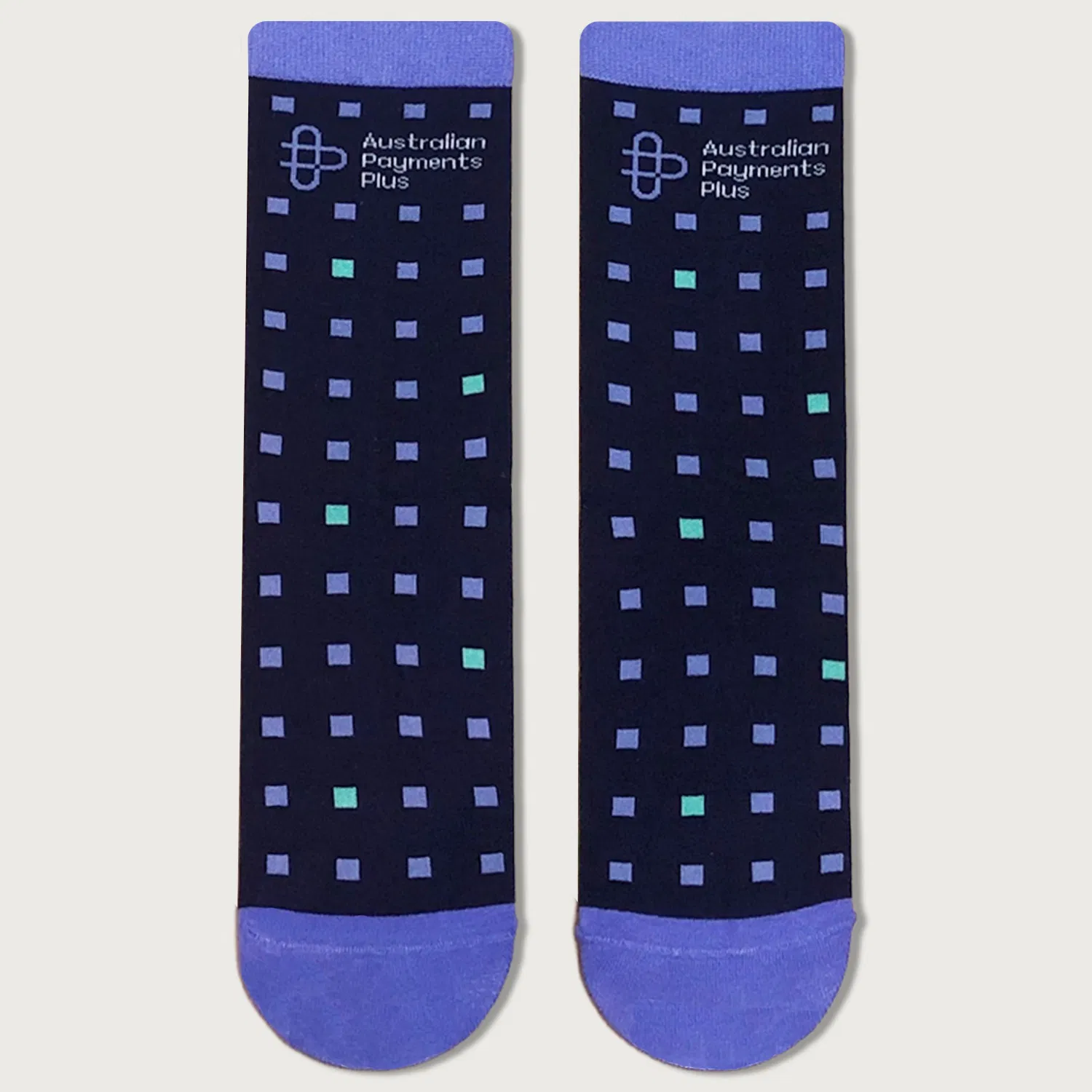 Meias de Algodão com Padrão de Pontos em Azul Marinho, Personalizadas para Negócios, Casuais e para Vestir até o Meio da Panturrilha