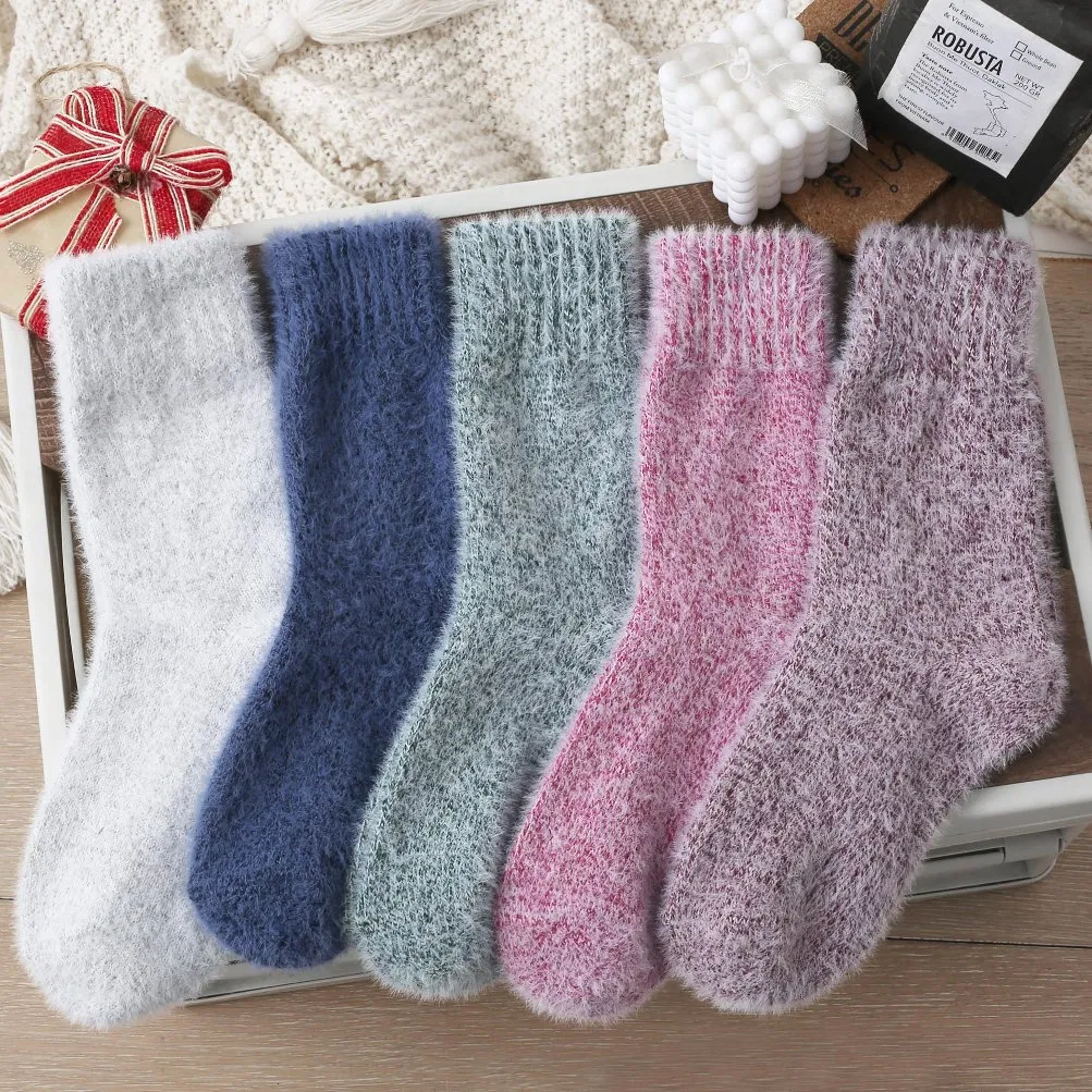 Meias de lã macias e aconchegantes para mulheres, meias casuais para dormir, presentes quentes perfeitos de inverno para mulheres, meias de tornozelo para homens, meias de algodão até a panturrilha