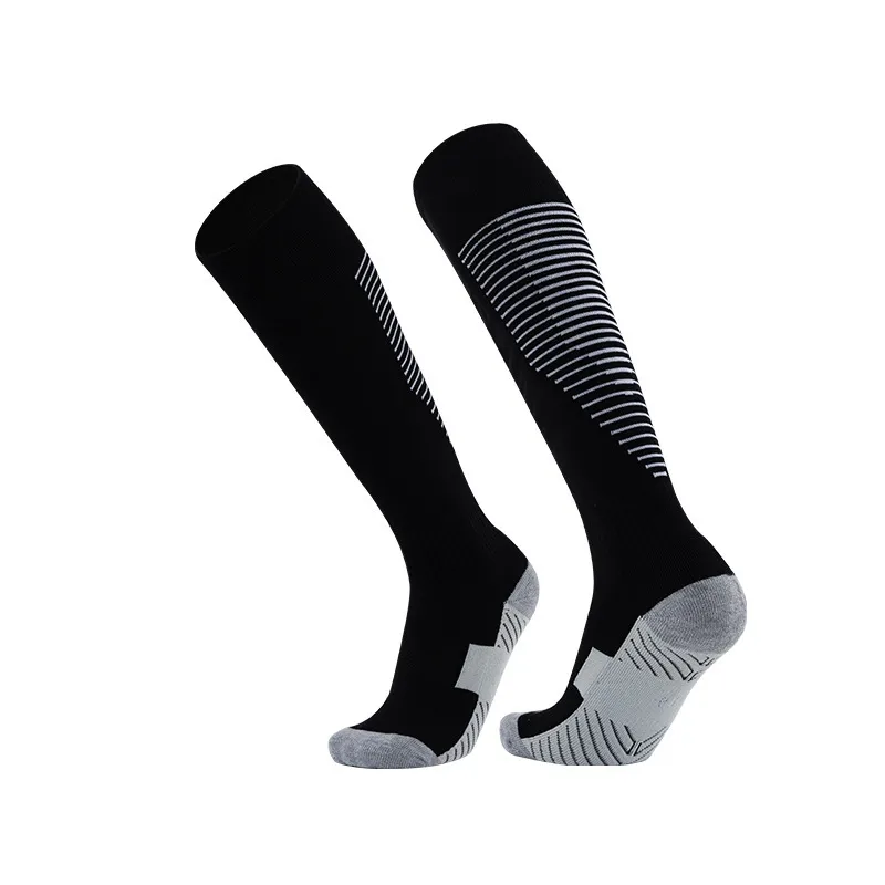 Meias curtas de algodão secagem rápida jacquard para futebol, até o joelho