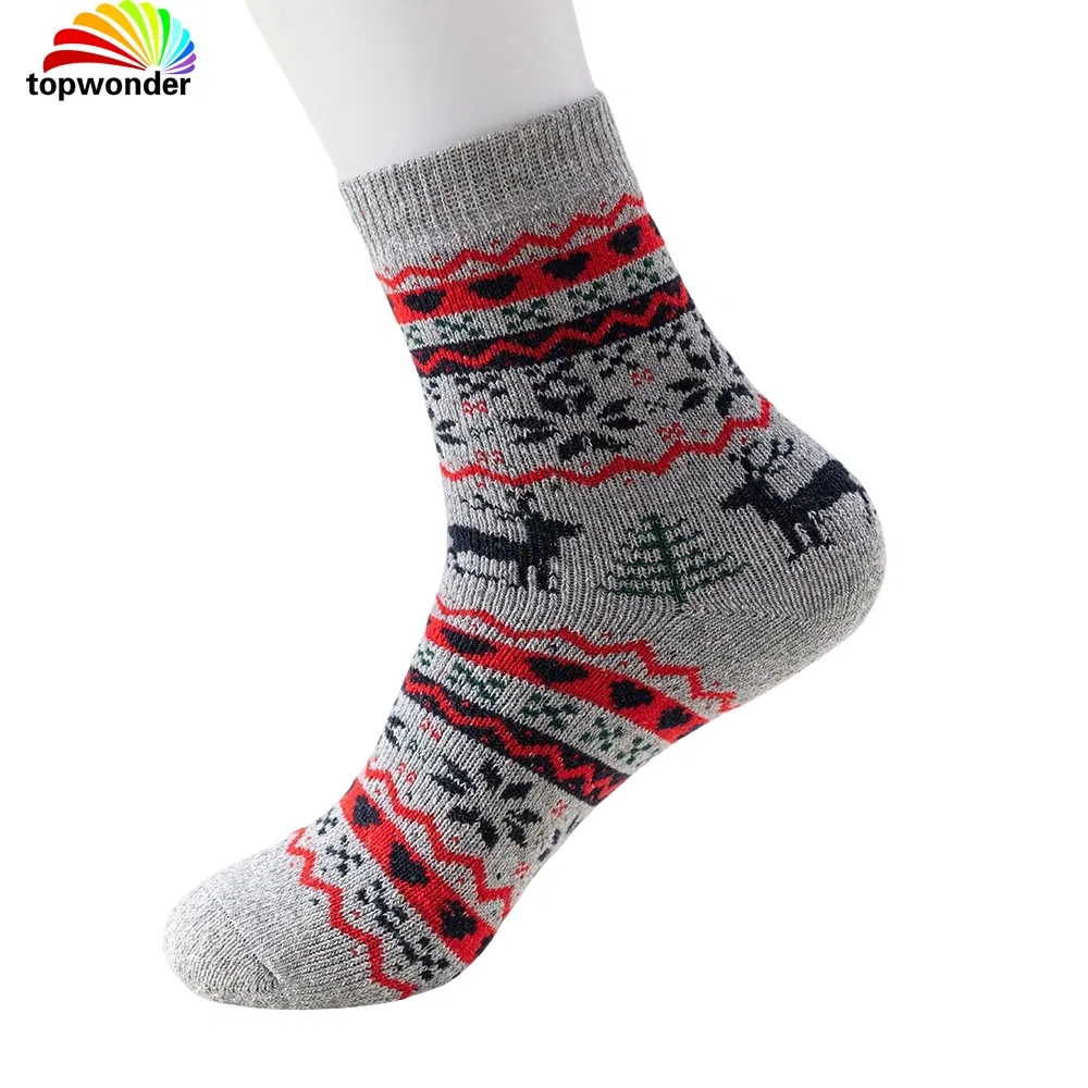 Meia Térmica Grossa de Inverno com Design de Rena de Natal 4