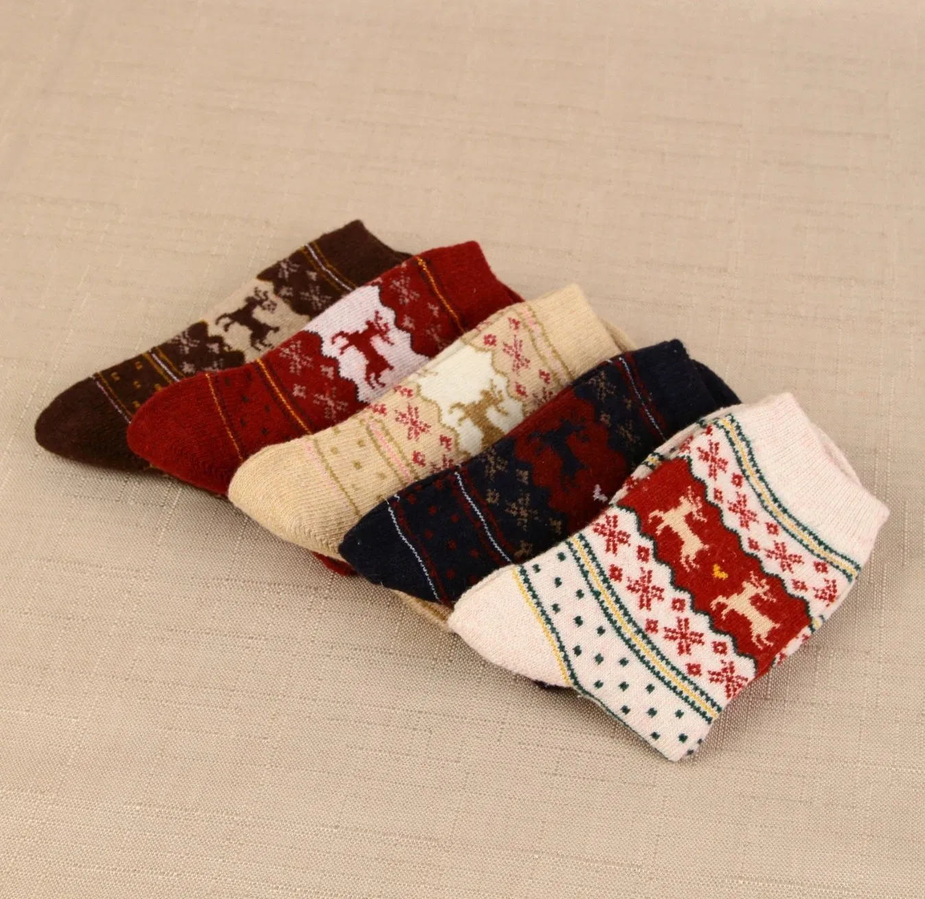 Meias de Lã de Coelho Fawn para Mulheres; Meias de Inverno e Outono, Meias de Cervo Femininas, Presentes de Natal para Manter Aquecido 1pairs/Pack
