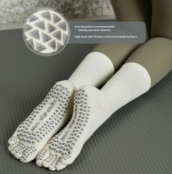 Novos Produtos Meias de Yoga Personalizadas com Grip de Silicone Antiderrapante para Prática de Yoga