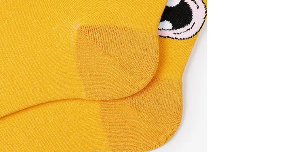 Meias de algodão de moda com padrão de desenho animado para homens, mulheres e crianças
