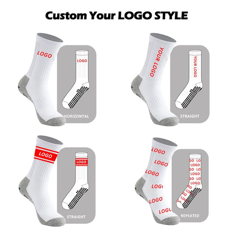 Meias de Compressão de Nylon Spandex Personalizadas para Esportes, Antiderrapantes, em Algodão Orgânico Preto, Tubo Médio, Tricô, Atacado, para Academia, Futebol, Yoga, para Homens e Mulheres
