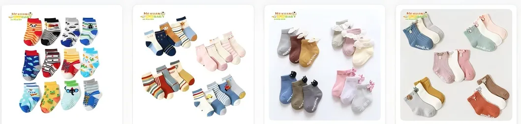 Meias de Tricô Fofas para Meninas Bebês, Meias Casuais de Verão para Bebês com Solas de Borracha Antiderrapantes, Cano Alto em Algodão Respirável para Crianças Pequenas