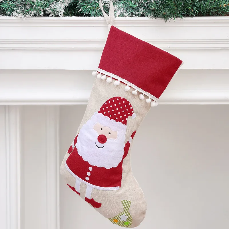 Sacos de presente de Natal, decoração de Natal para crianças, meias de presente