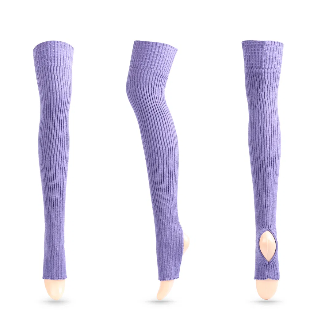 Meias de lã quentes para balé, dança latina, meias longas e grossas, leggings