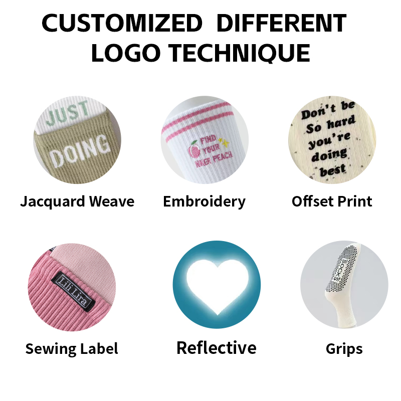 Meias esportivas antiderrapantes personalizadas de alta qualidade com opções de cores minimalistas para yoga e pilates