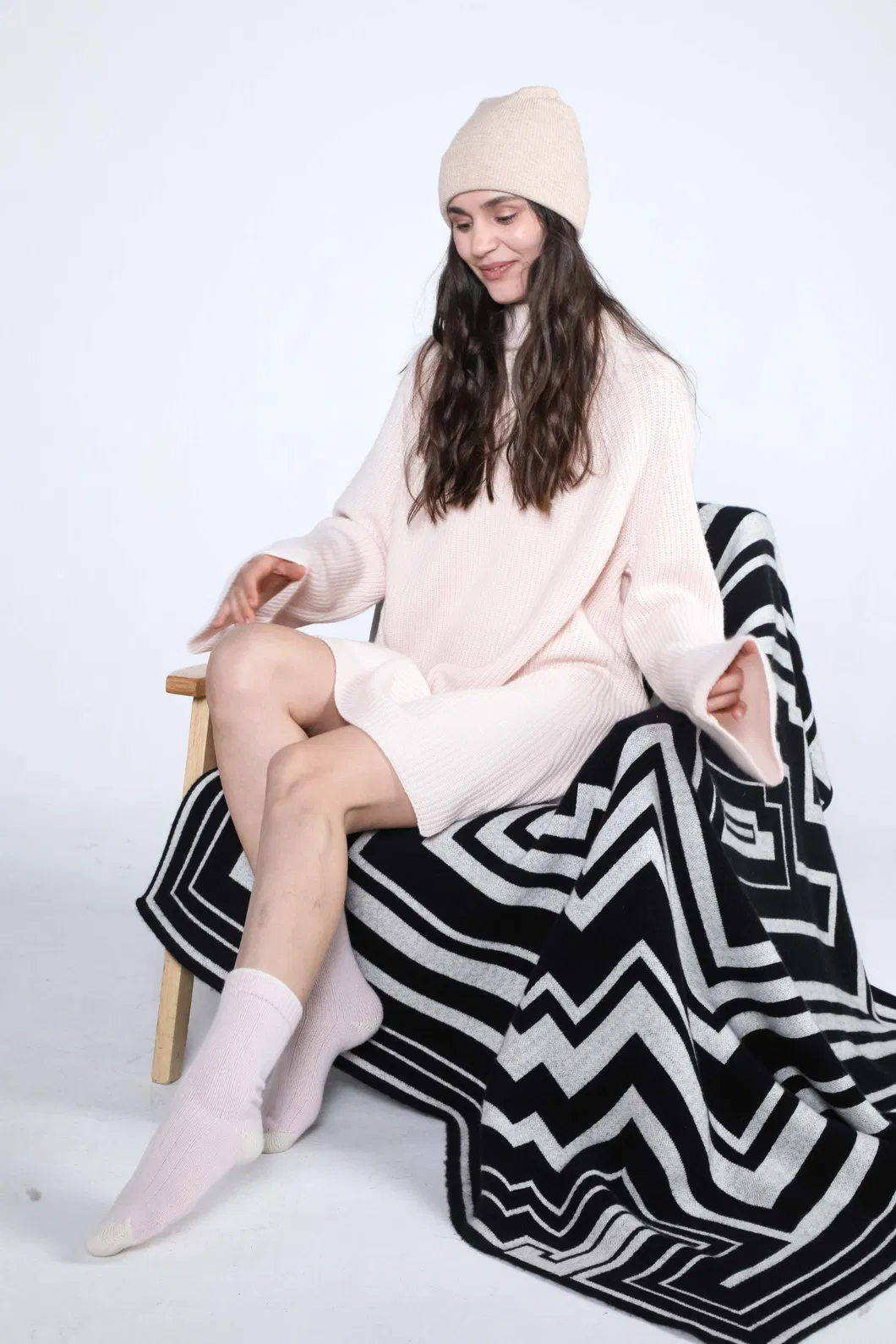 Meias de Cama de Lã Merino / Cashmere Bicolor Acessórios de Vestuário