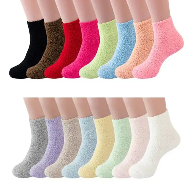 2026 Meias Térmicas Quentes Personalizadas de Terry Fuzzy para o Inverno para Mulheres