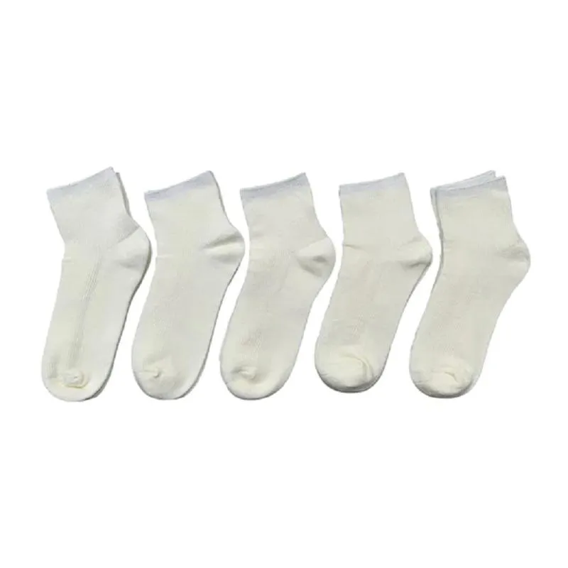 Meias Crew para Crianças em Bambu Stretch Respirável Menino Menina 5 Pares Meias de Esporte Tricotadas