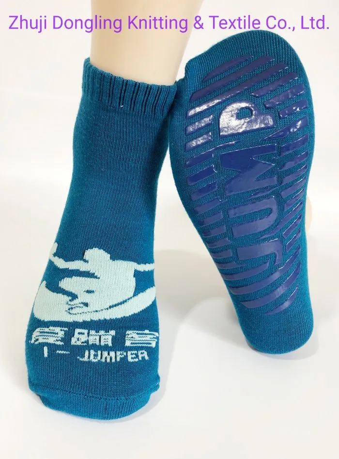 Meias de Poliéster Antiderrapantes para Playground Interno, Meias de Grip para Pilates, Meias para Trampolim