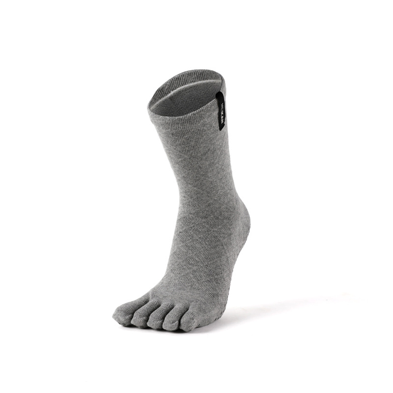 Meias de Calf Médio de Compressão Micro Antiderrapante para Dança Profissional Yogahigh para Fitness em Preto, Branco e Cinza