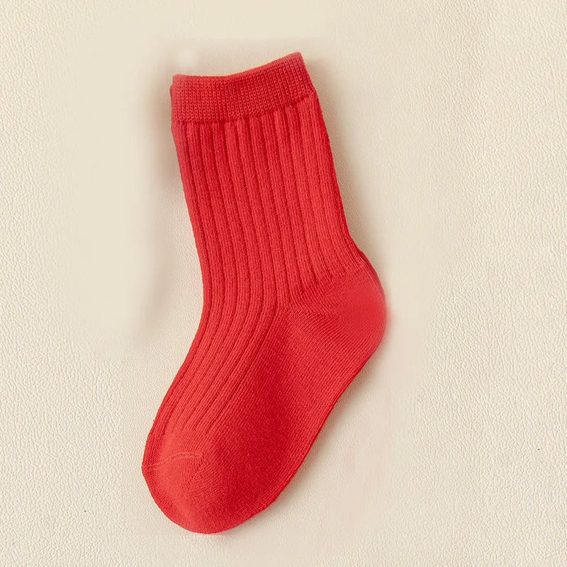Meias de Natal de Algodão com Laço Vermelho para Crianças
