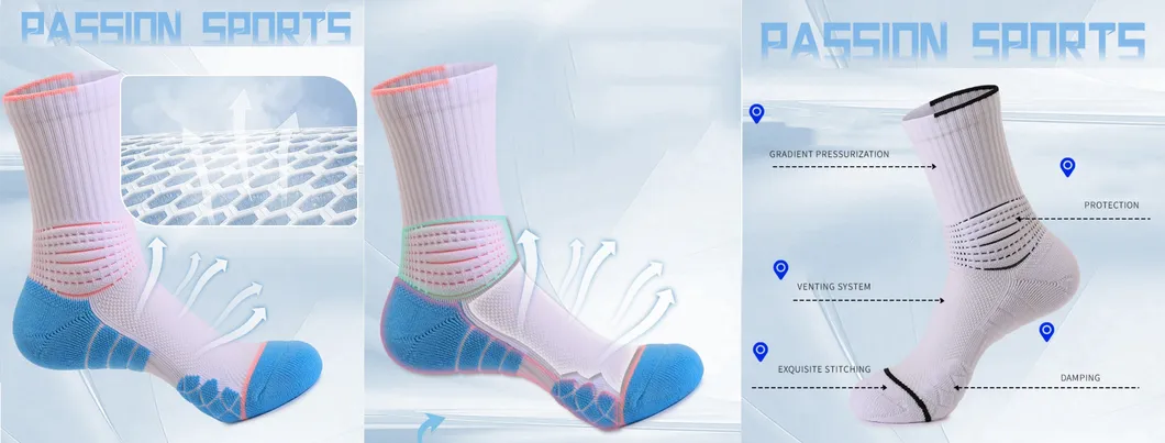Meias Esportivas Masculinas Atacado Meia-Calf Basquete Toalha Corrida