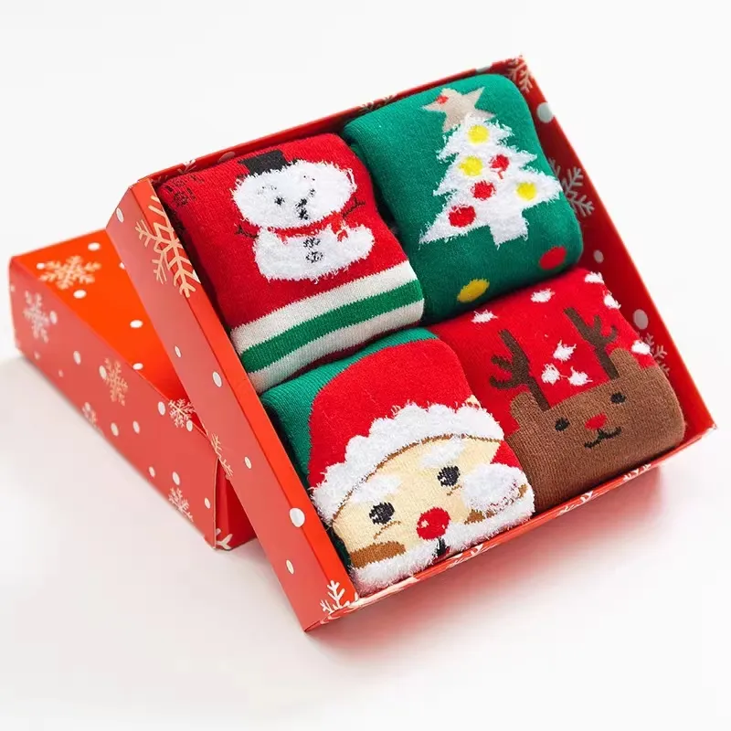 Meias de Natal para Homem Usar Uniforme Feliz Vestuário Socken Inverno Crew 100% Algodão Novo Presente de Férias de Ano Novo Meias