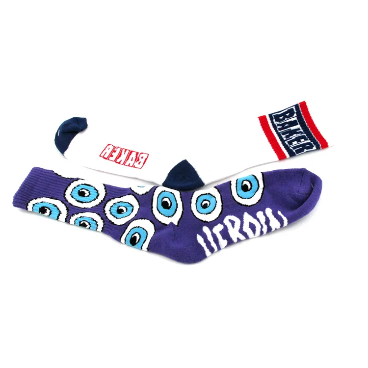 Socks personalizados com seu próprio logo, meias de cano alto, sem pedido mínimo, etiqueta privada, meias de algodão de bambu