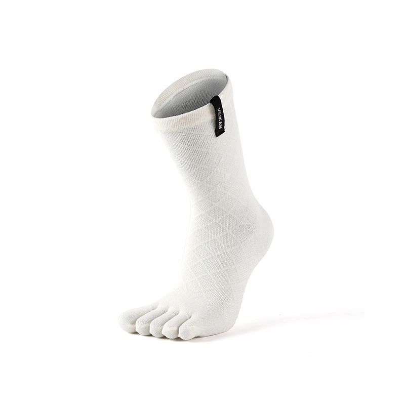Meias de Calf Médio de Compressão Micro Antiderrapante para Dança Profissional Yogahigh para Fitness em Preto, Branco e Cinza