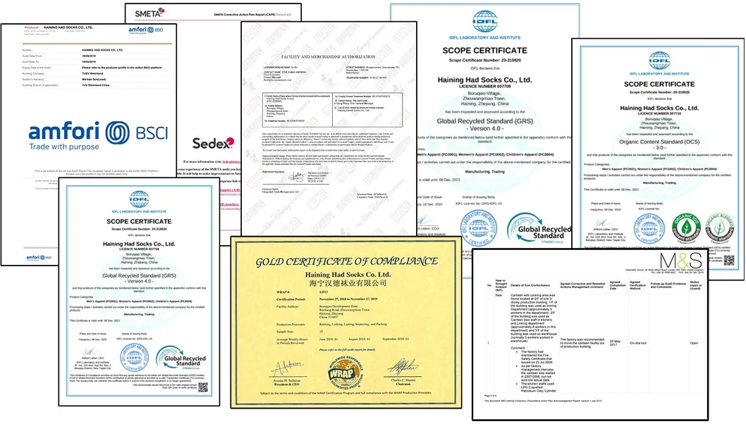 Certificações de Meias de Algodão