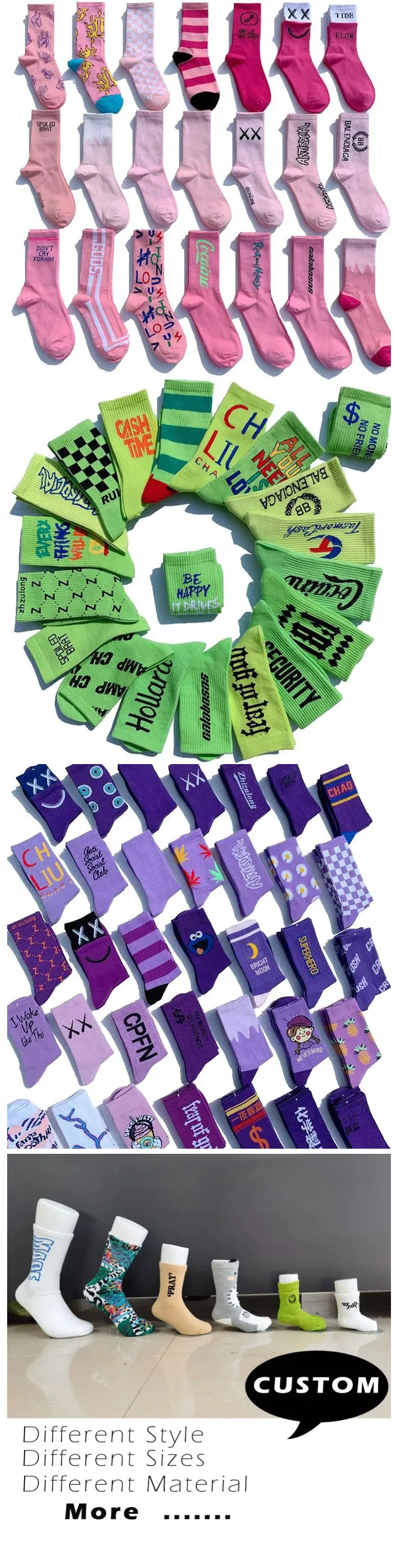 Fabricante Meias Personalizadas de Bambu Cardado Imprima Seu Próprio Design de Logo Meias de Algodão para Esporte
