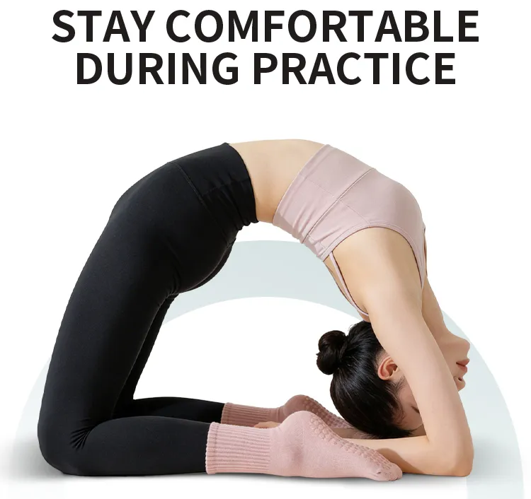 Novos Produtos Meias de Yoga Personalizadas com Grip de Silicone Antiderrapante para Prática de Yoga