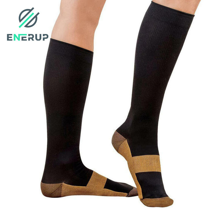 Meias de Compressão Altas de Tornozelo com Reforço de Dedo, Nylon, Spandex, Controle de Umidade, Enerup