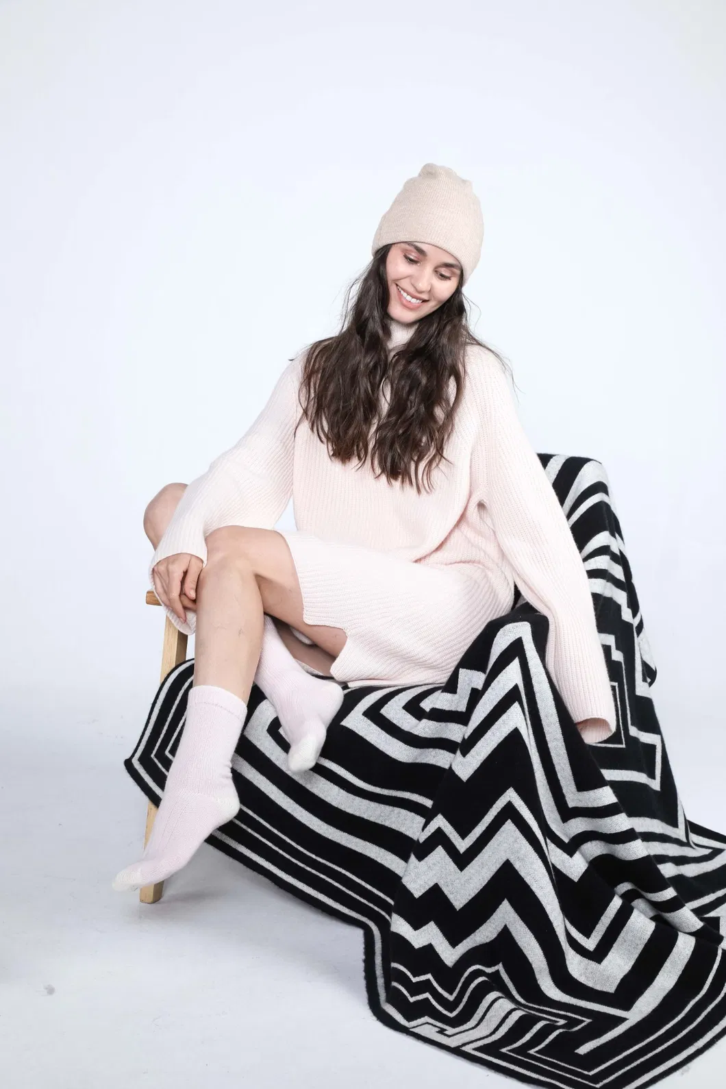 Meias de Cama de Lã Merino / Cashmere Bicolor Acessórios de Vestuário