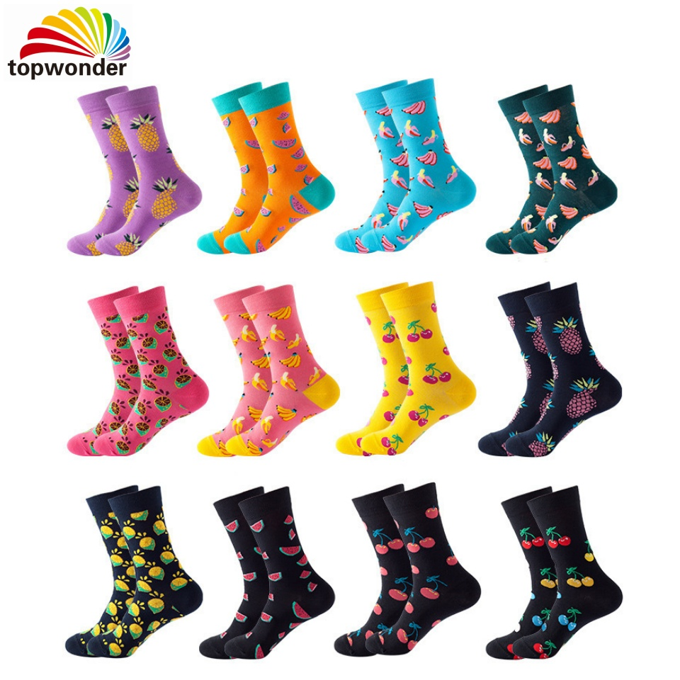 Atacado e personalização de todos os designs de meias de vestido de joelho de frutas em alta moda, disponíveis em muitas cores a preços baixos