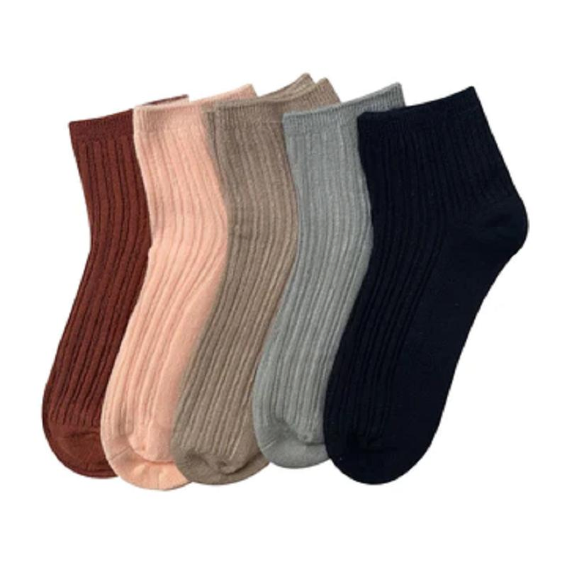 Meias Crew para Crianças em Bambu Stretch Respirável Menino Menina 5 Pares Meias de Esporte Tricotadas