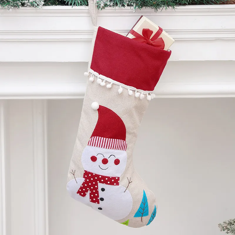 Sacos de presente de Natal, decoração de Natal para crianças, meias de presente