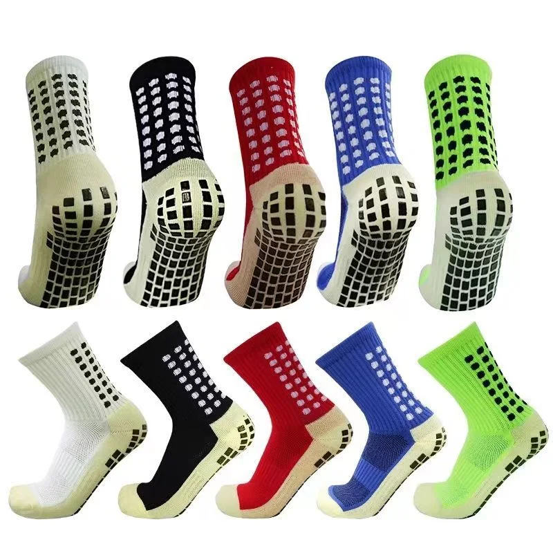 Meias de Compressão de Nylon Spandex Personalizadas para Esportes, Antiderrapantes, em Algodão Orgânico Preto, Tubo Médio, Tricô, Atacado, para Academia, Futebol, Yoga, para Homens e Mulheres