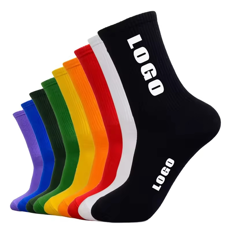 Meias de Algodão Tricotadas Personalizadas para Jovens, Baixo MOQ, Meias de Treinamento para Corrida Atlética com Posição de Logo na Parte Inferior