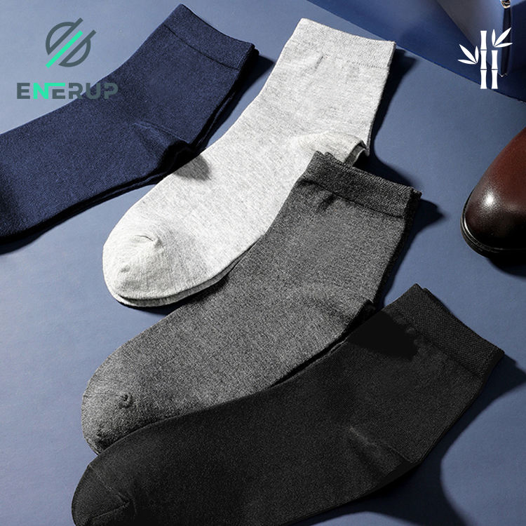 Meias Personalizadas Enerup para Homens Crew até o Tornozelo Meias Unissex de Bambu
