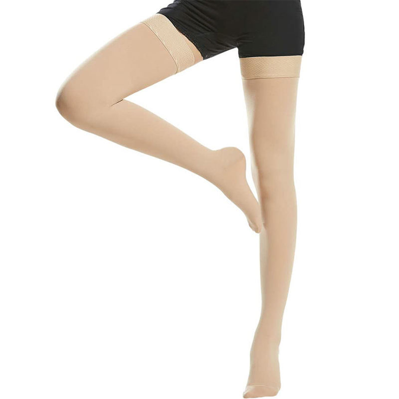 Meia de Compressão Alta para Panturrilha Plus Size 20-30 Mmhg Antitrombo Enfermeiro Unissex Firme Alta Medical Grade