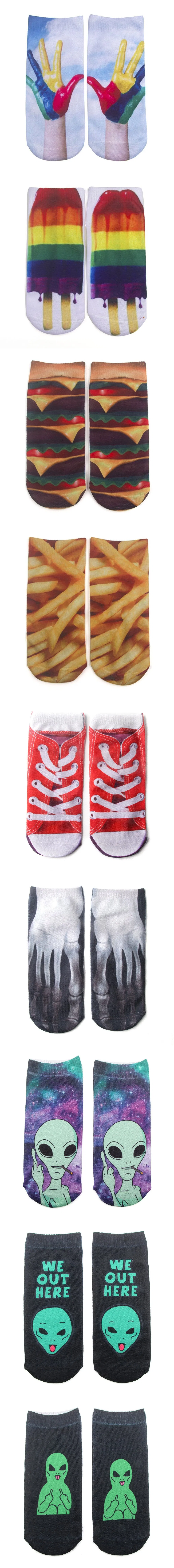 Meias Flip Flop Baixas, 3D Meias com Padrão, Meias Flip Flop Personalizadas Casuais, Meias Baixas Engraçadas e Malucas