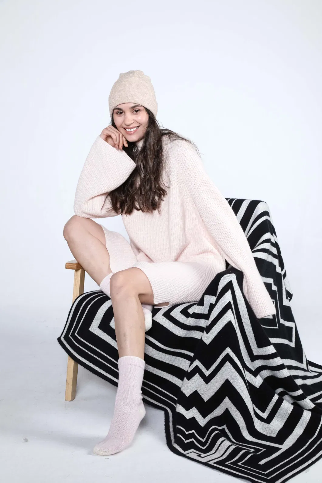 Meias de Cama de Lã Merino / Cashmere Bicolor Acessórios de Vestuário