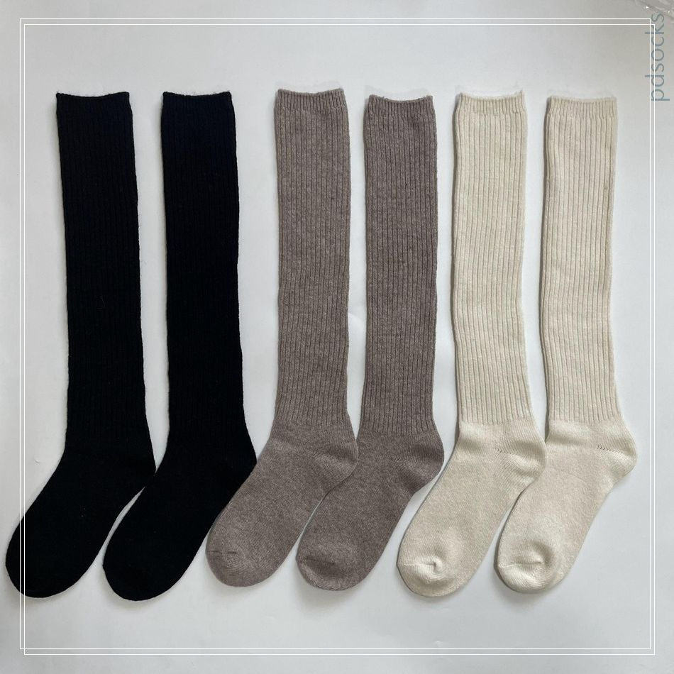 Meias de Lã Personalizadas Meias Femininas Meias Longas Tricotadas Meias de Cano Médio