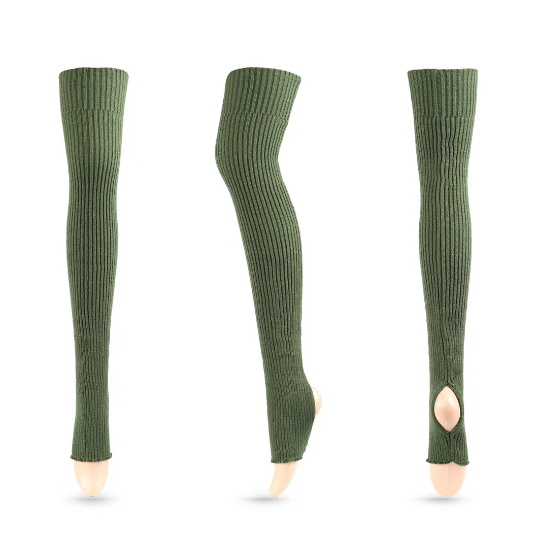 Meias de lã quentes para balé, dança latina, meias longas e grossas, leggings