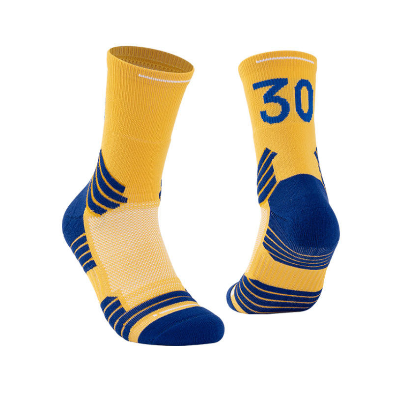 Meias de corrida e basquete personalizadas em poliéster respirável, com logo, acolchoadas, para homens e mulheres