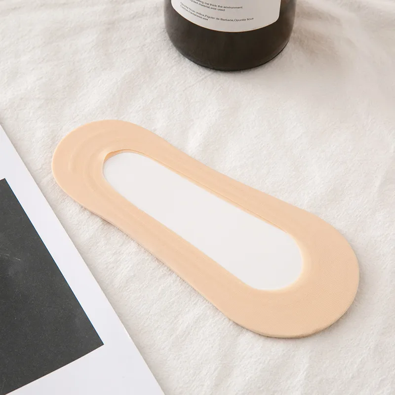 Meias de Seda de Gelo para Mulheres, Finas de Algodão, com Boca Rasa, Invisíveis, com Renda para o Verão