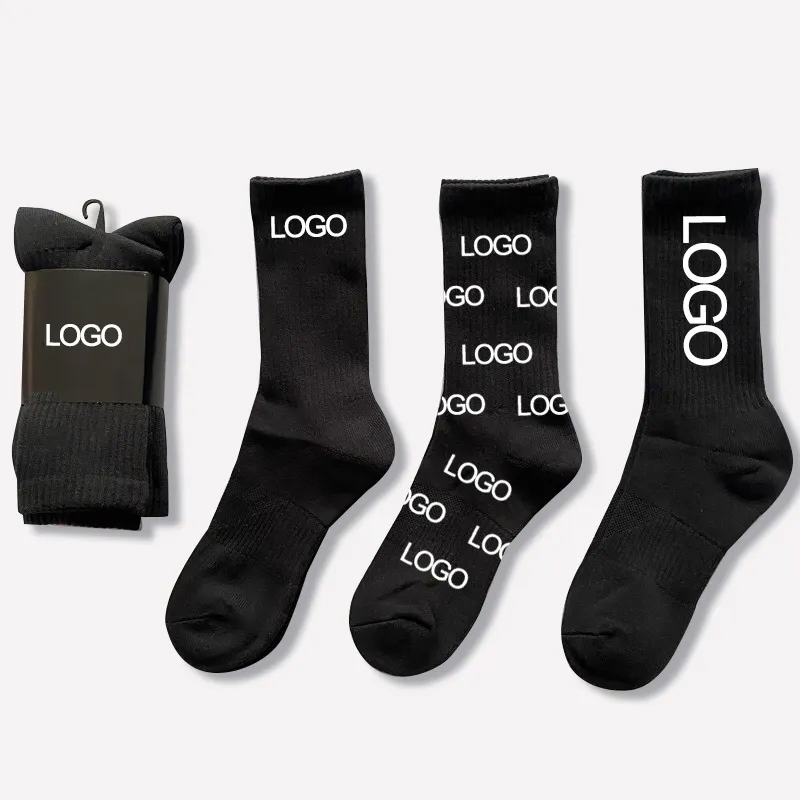 Mockup Grátis Baixo MOQ Meias de Algodão Masculinas Personalizadas Logo de Personagem Colorido