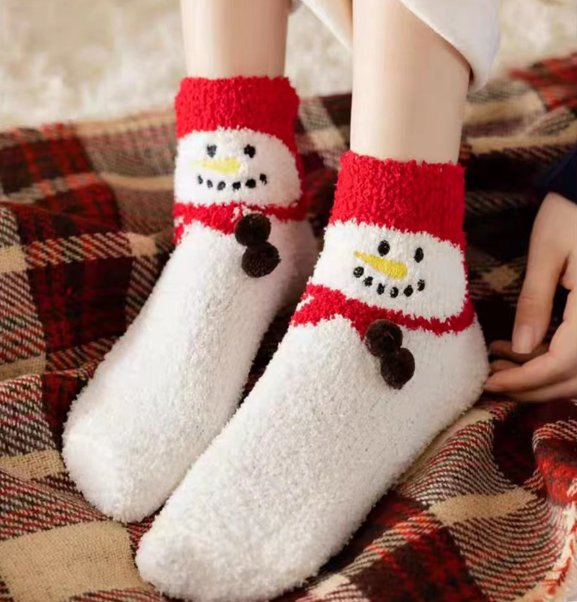 Pacote Holiday Box Sock Stocking para mulher logótipo personalizado para criança Meias de vestido Fuzzy Gift de Natal