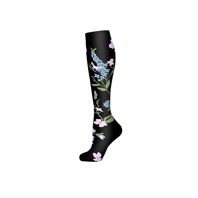 Nylon Elastic Knee High Running Compression Sport Socks Nurse Meias