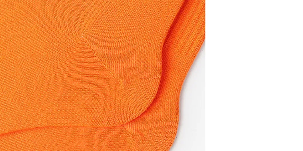 Meias de algodão laranja personalizadas com logo para homens, mulheres, crianças e adolescentes a preço de atacado