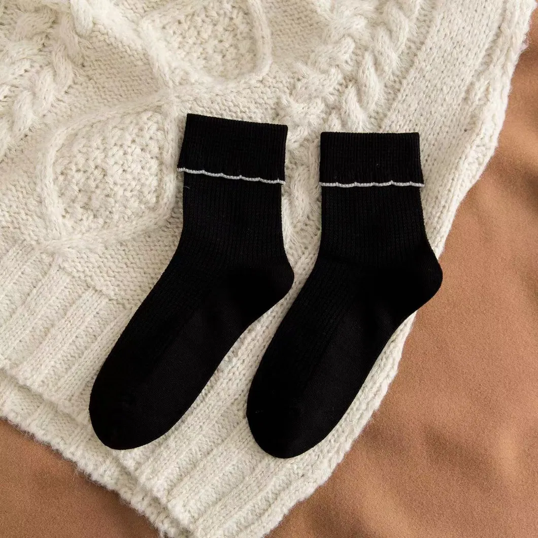 Meias Bobby para mulher meias Bamboo Fiber Cotton respirável Crew