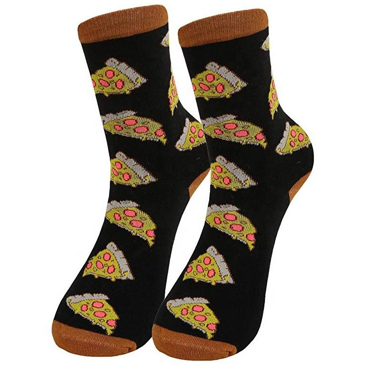 Xianghui meias pizzas personalizadas grossista colorido meias Jacquard Design de Moda vestir meias