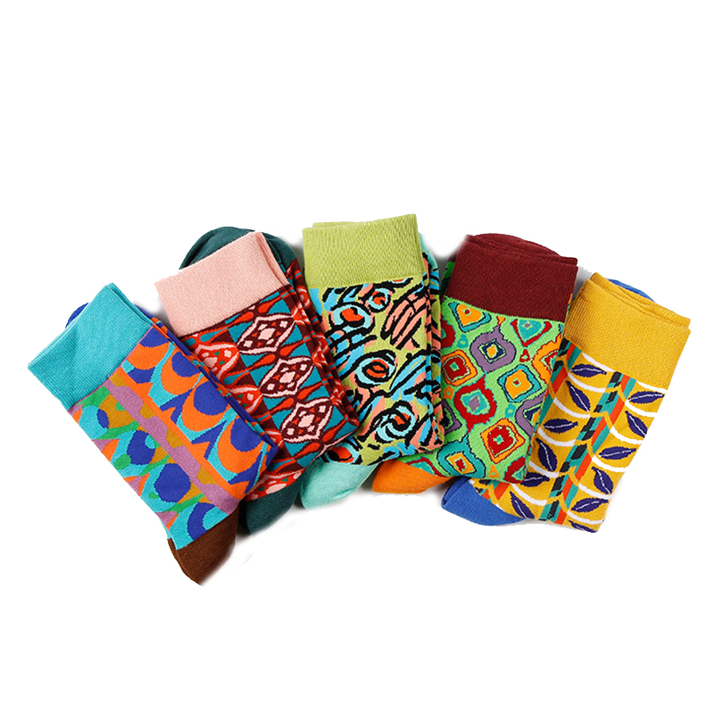 Meias de algodão coloridas para homens, mulheres e crianças, moda, atacado