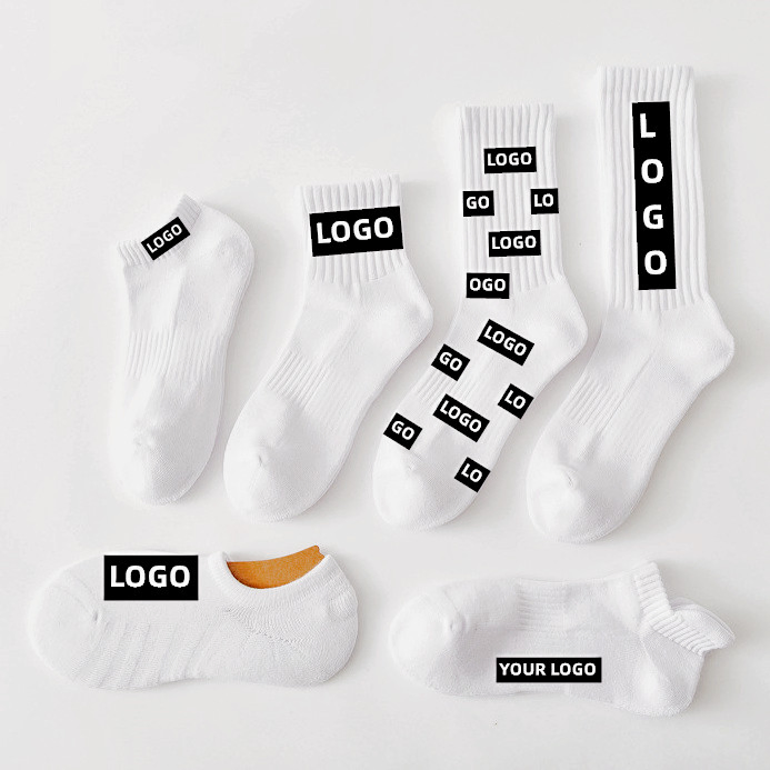 Meias Personalizadas com Controle de Umidade Bordado Personalizado para Homens e Mulheres 100% Meias de Algodão para Esportes